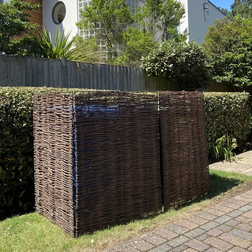 Outdoor triple trash bin - outdoor,