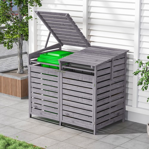 Double wheelie bin store - double,
