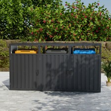 Triple Wheelie Bin Metal Store