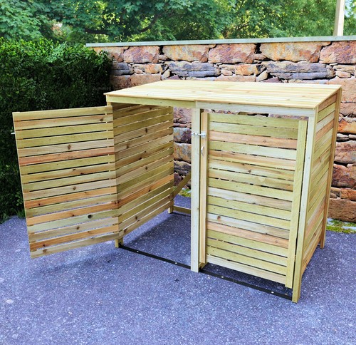 Double wheelie bin store - store,