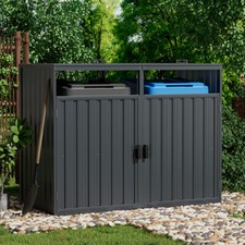 Outdoor Metal Bin Shed Double