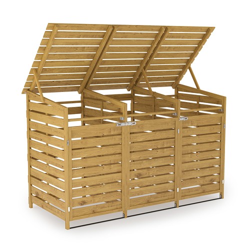 Triple wheelie bin storage - triple,