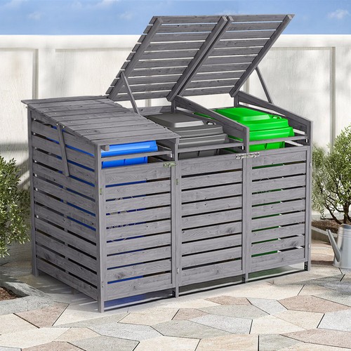 Triple wheelie bin storage - triple,