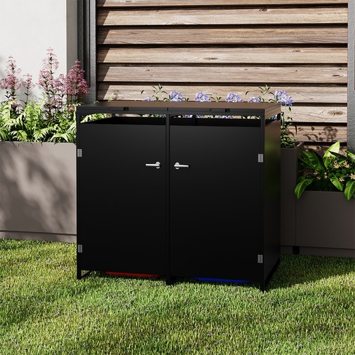 Dual wheelie bin storage - bin, metal